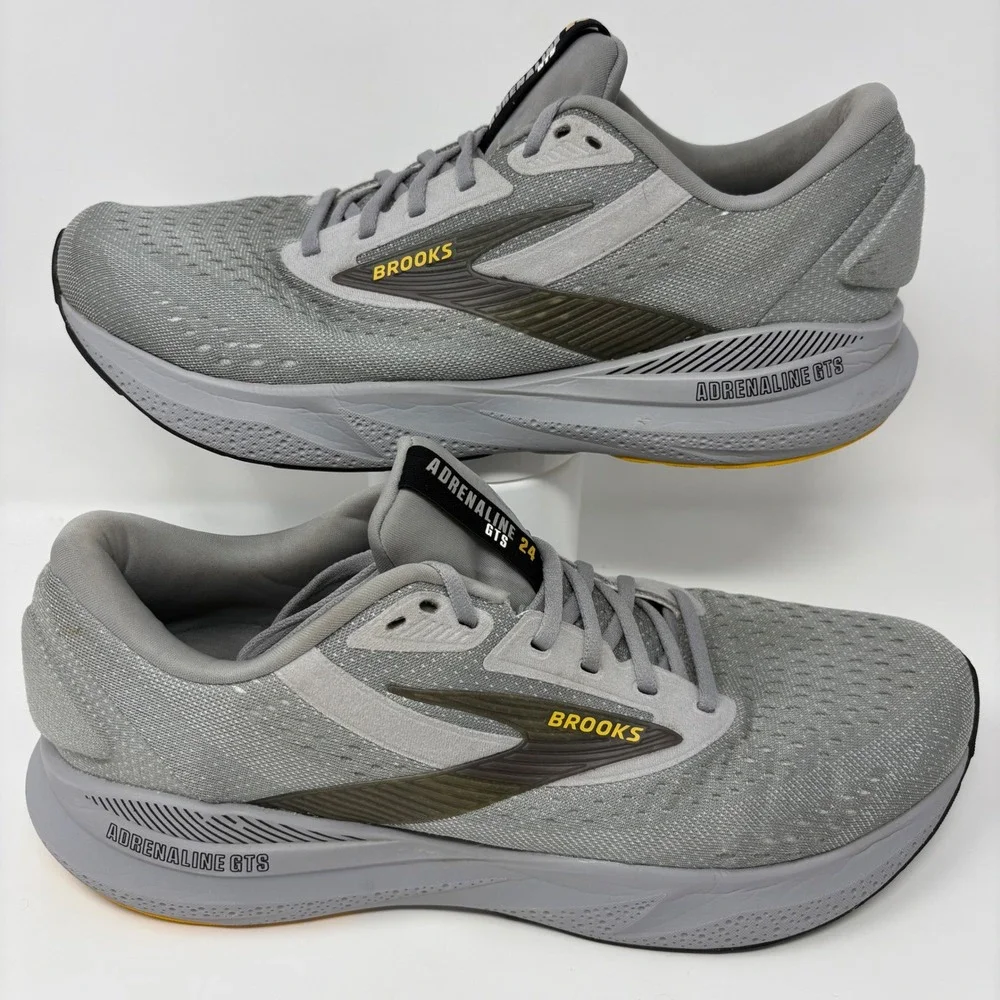 Brooks Adrenaline GTS 24 Mens Size 12.5 Wide Grey Running Shoes (1104372E084)